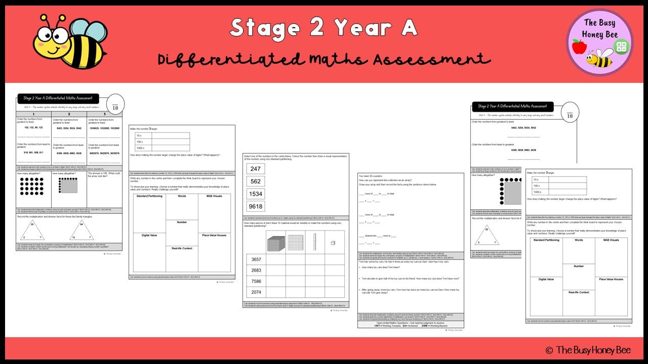 Stage 2 Year A Differentiated Maths Assessment Unit 11 - Microsoft Word Document