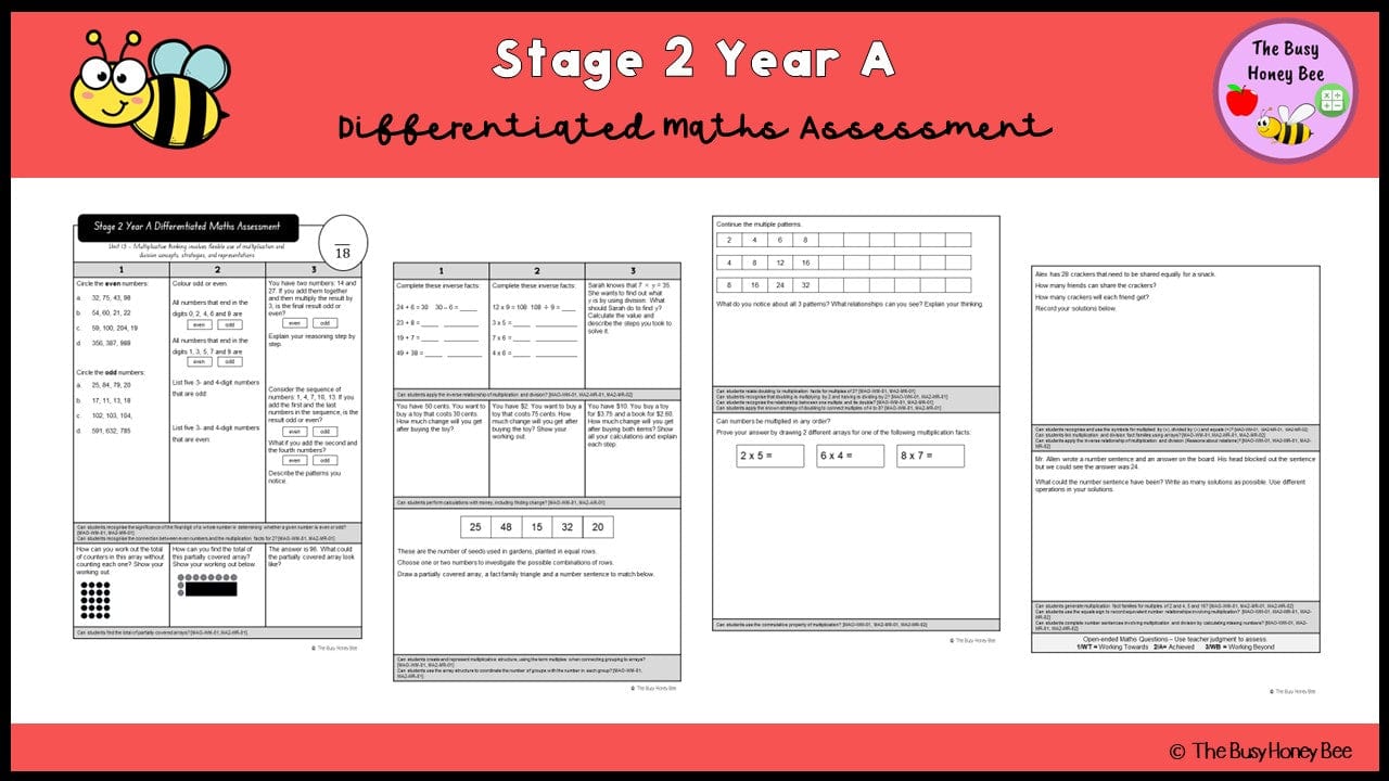 Stage 2 Year A Differentiated Maths Assessment Unit 13 - Microsoft Word Document