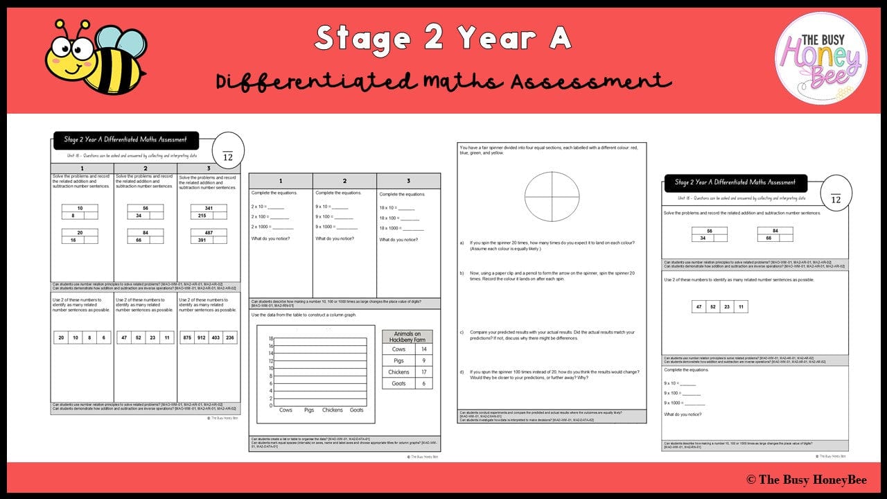 Stage 2 Year A Differentiated Maths Assessment Unit 18 - Assessment