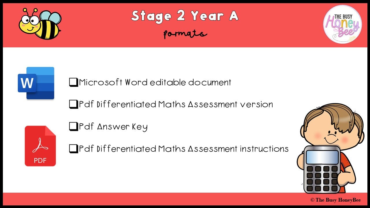 Stage 2 Year A Differentiated Maths Assessment Unit 18 - Assessment