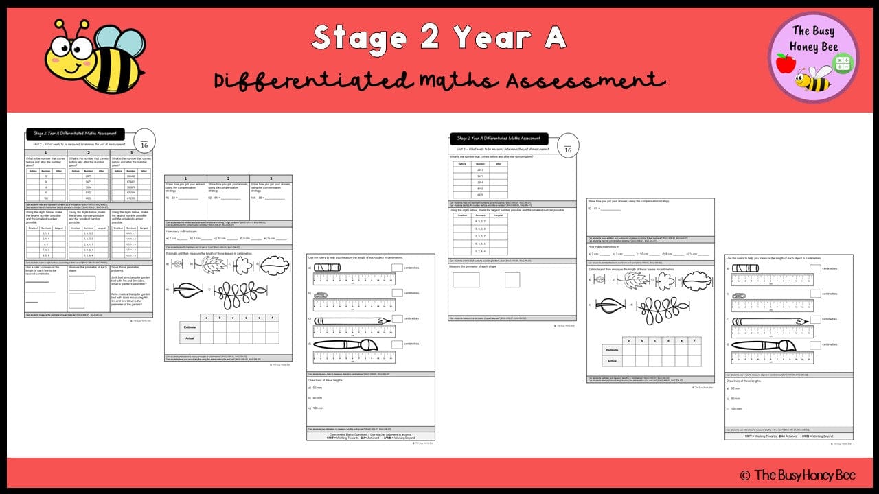 Stage 2 Year A Differentiated Maths Assessment Unit 3 - Assessment