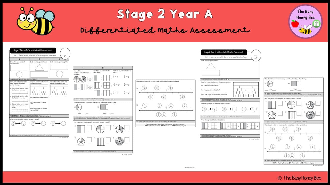 Stage 2 Year A Differentiated Maths Assessment Unit 4 - Assessment
