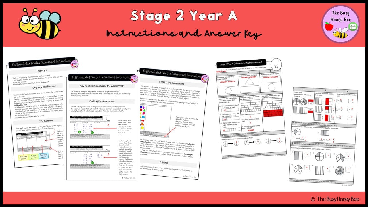 Stage 2 Year A Differentiated Maths Assessment Unit 4 - Assessment