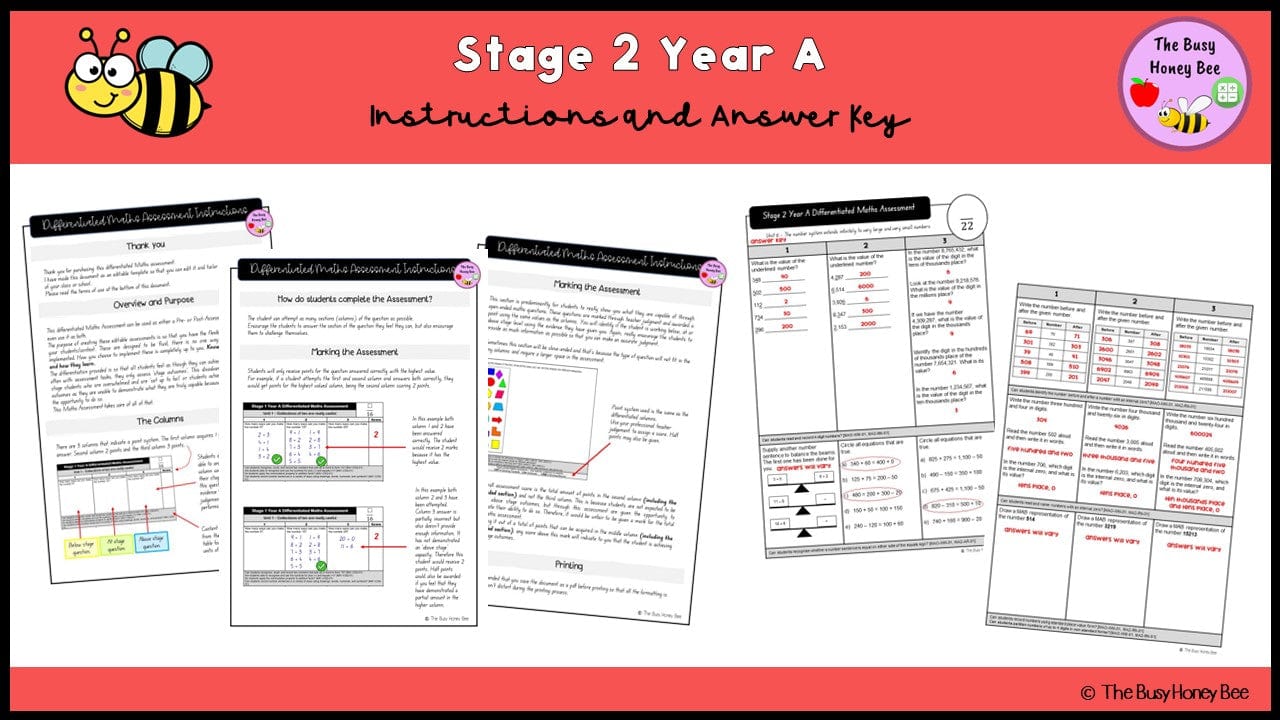 Stage 2 Year A Differentiated Maths Assessment Unit 6 - Assessment
