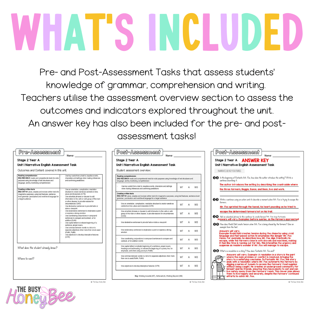 Stage 2 Year A English Pre- and Post-Assessment Unit 1 Narrative - Assessment