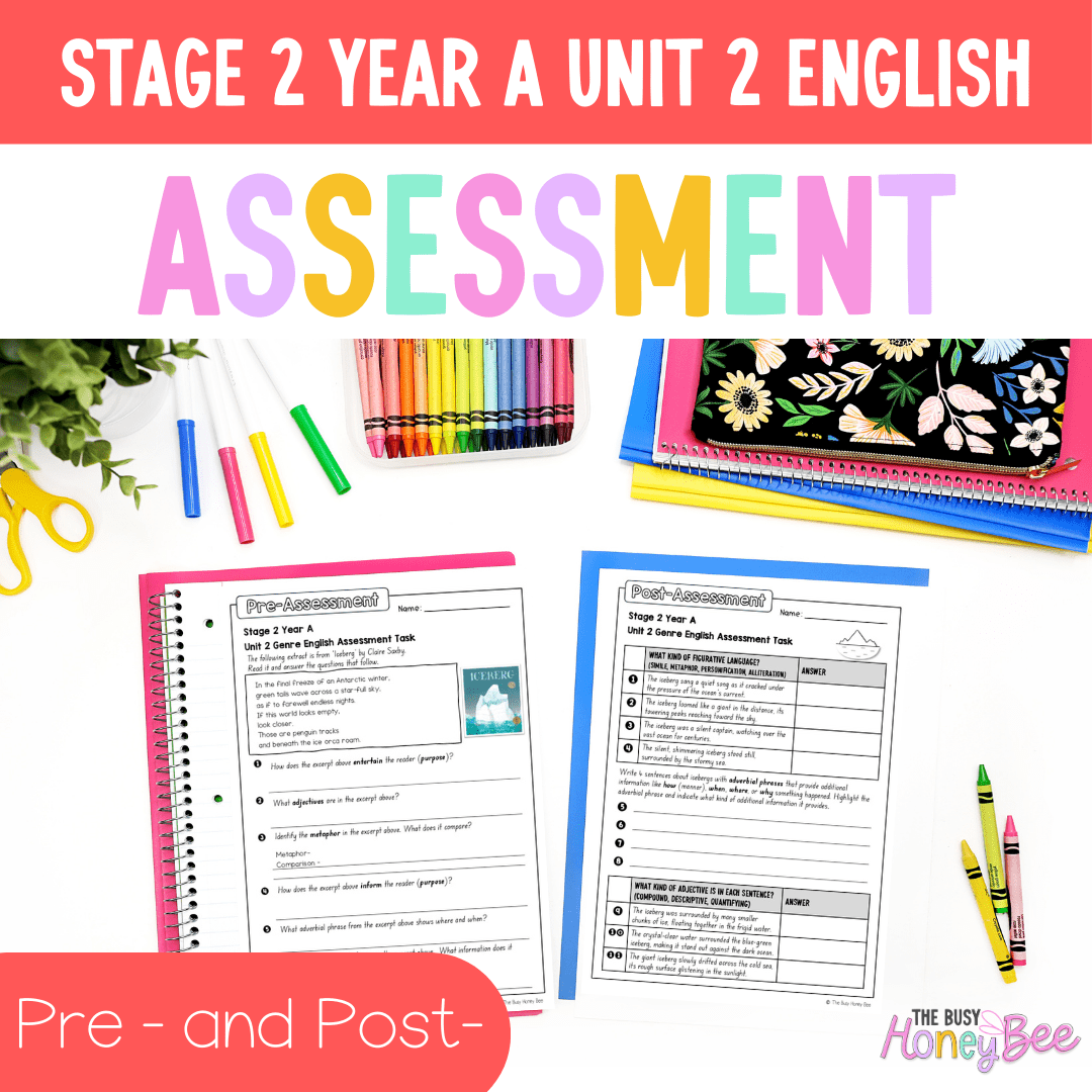 Stage 2 Year A English Pre- and Post-Assessment Unit 2 Genre - Assessment
