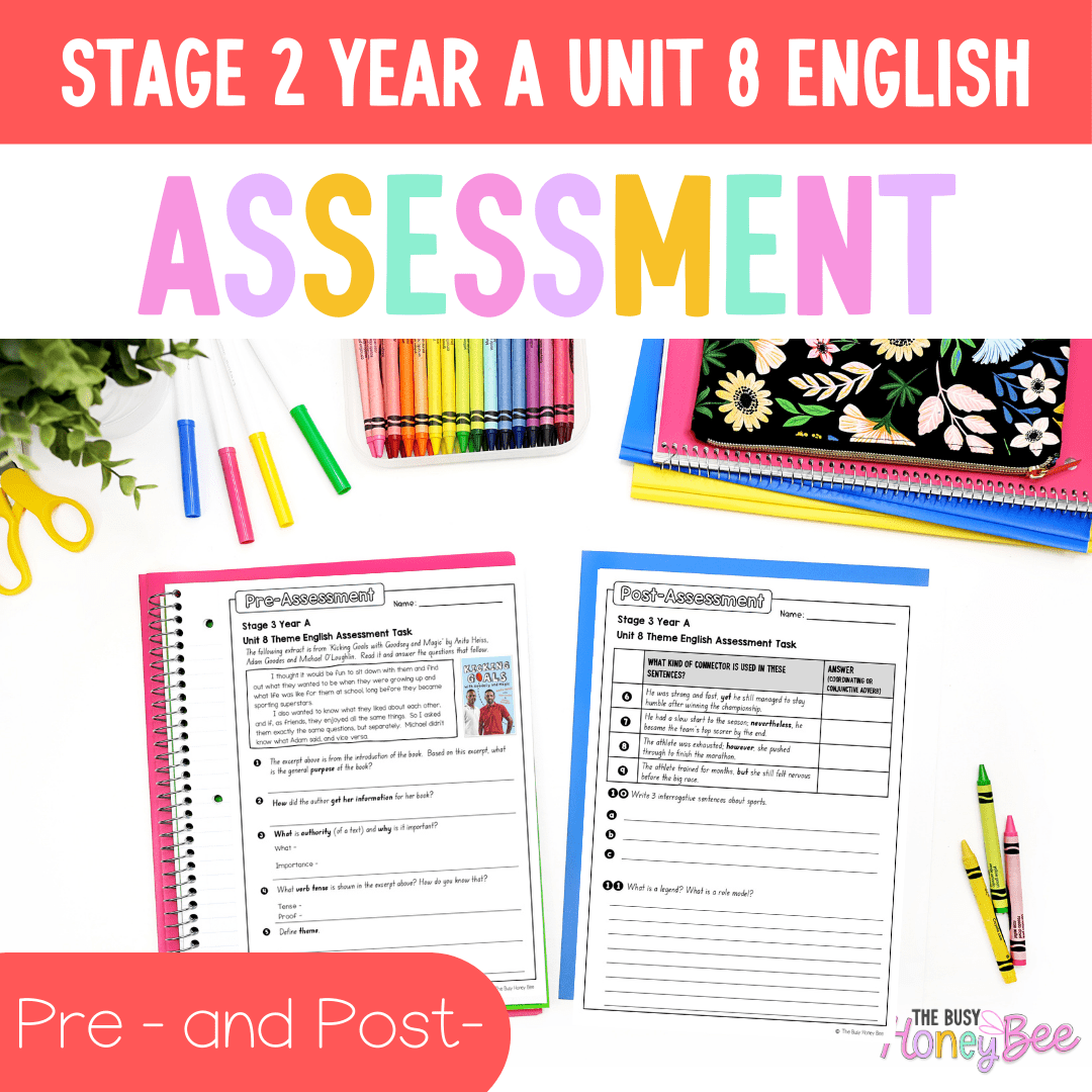 Stage 2 Year A English Pre- and Post-Assessment Unit 8 Theme -