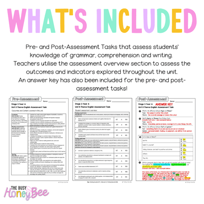 Stage 2 Year A English Pre- and Post-Assessment Unit 8 Theme -