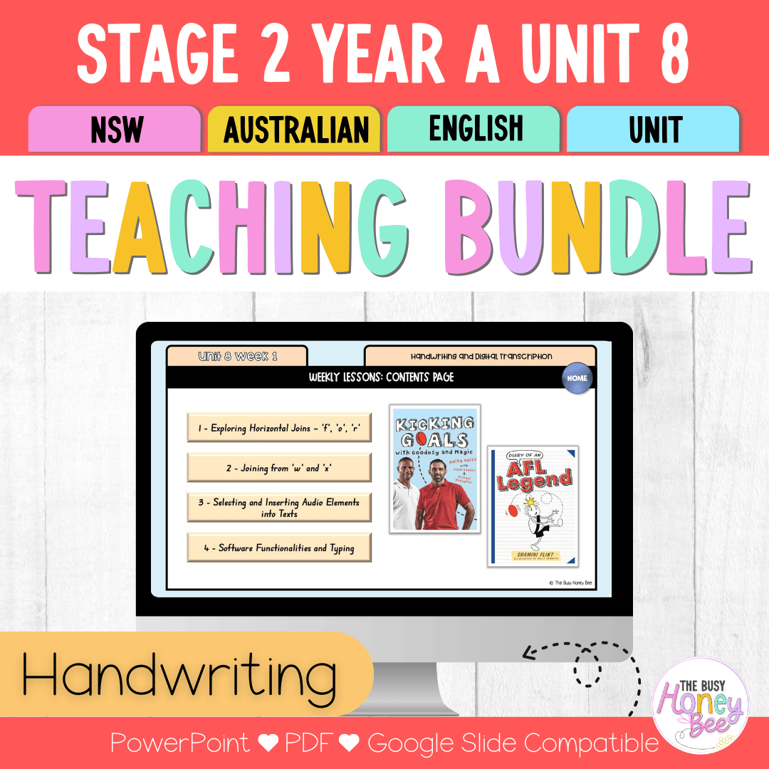 Stage 2 Year A Handwriting and Digital Transcription Teaching Bundle Unit 8 - Component A - Teaching Bundle