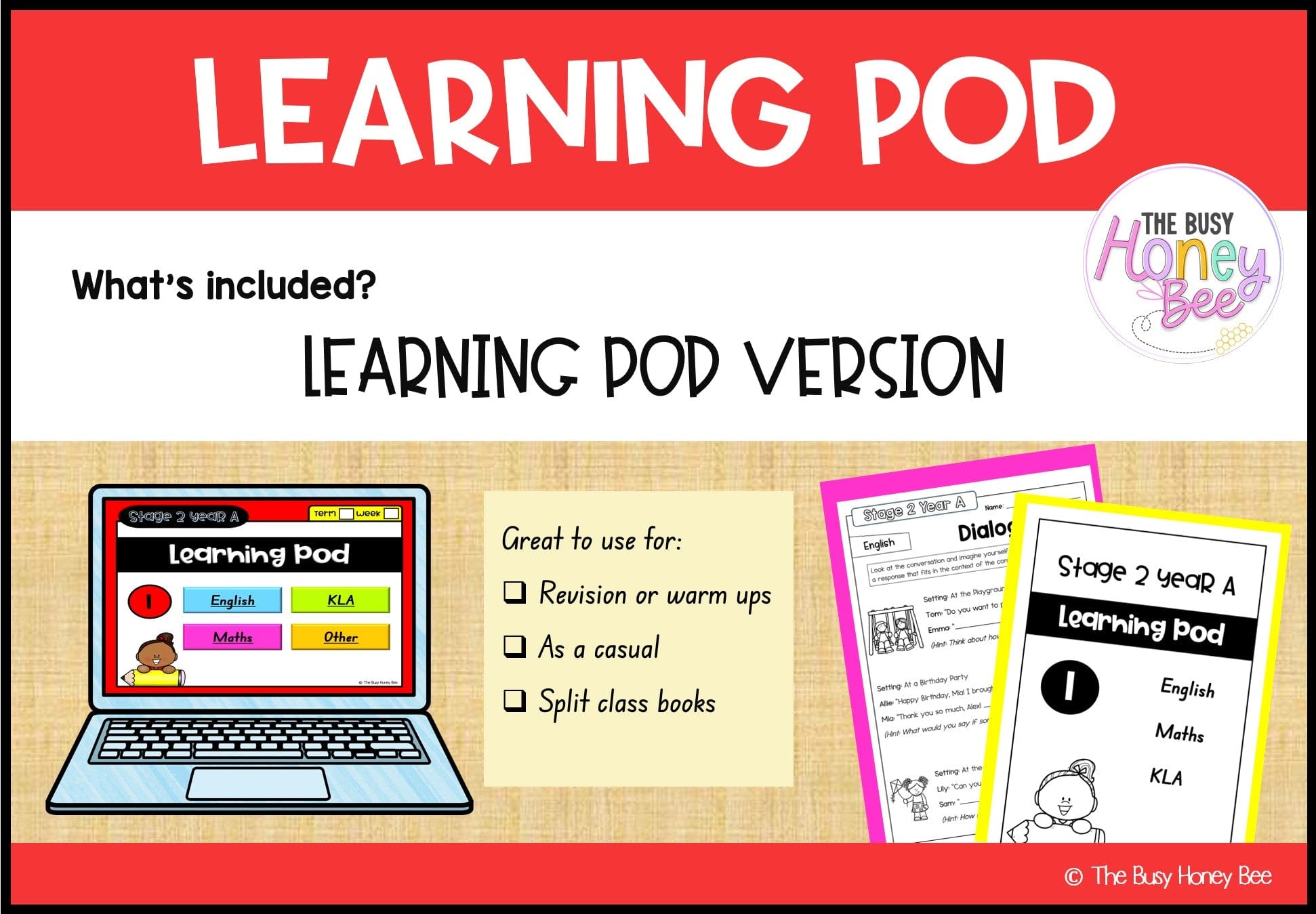 Stage 2 Year A Homework/Learning Pod 1 - Homework | Casual Teaching