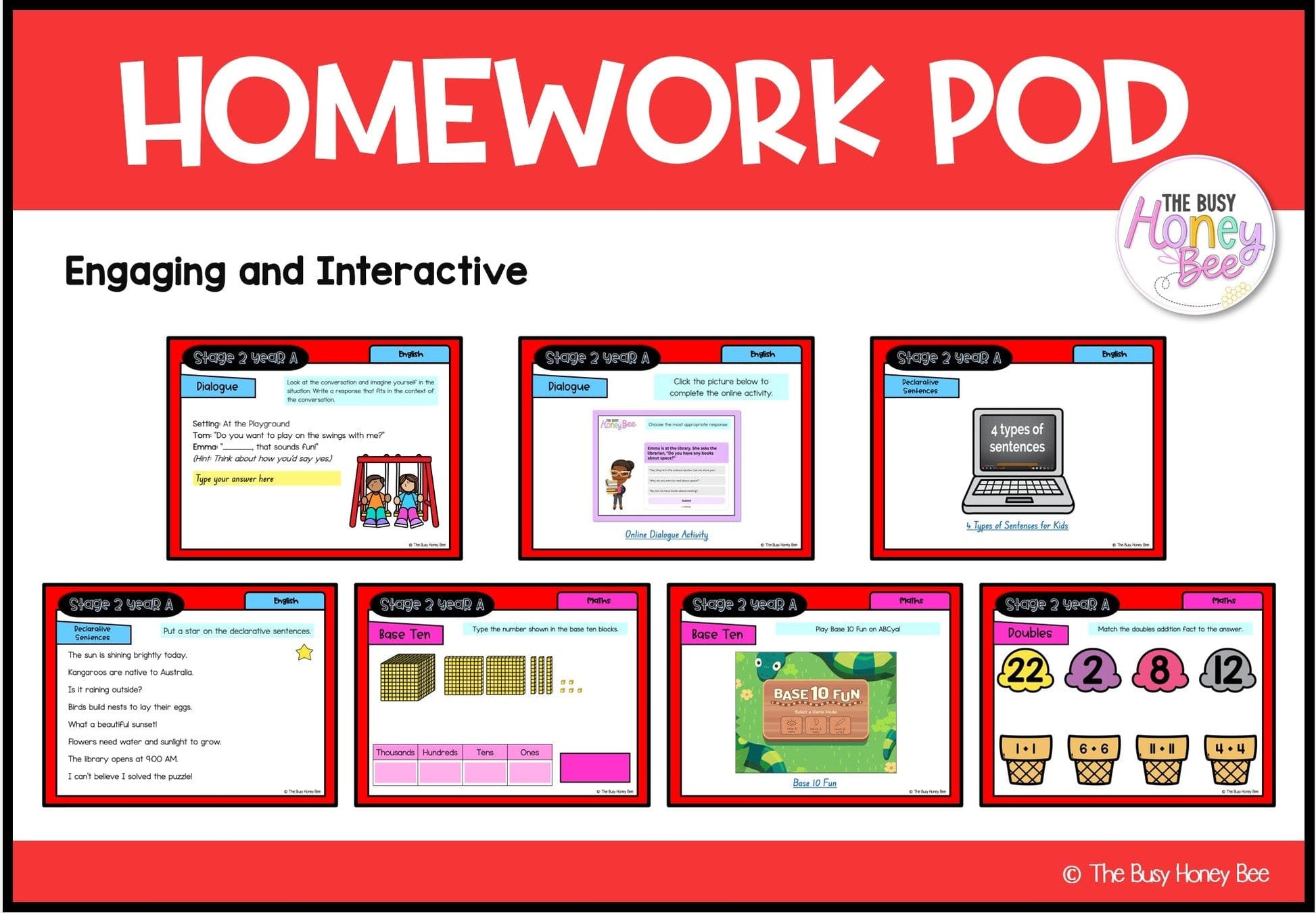 Stage 2 Year A Homework/Learning Pod 1 - Homework | Casual Teaching