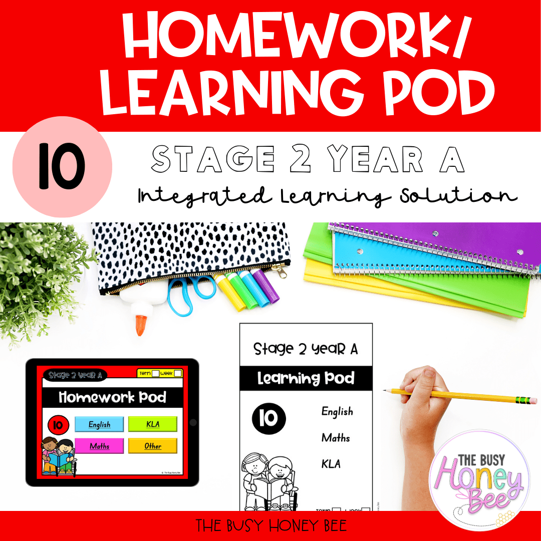 Stage 2 Year A Homework/Learning Pod 10 - Homework | Casual Teaching