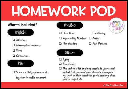 Stage 2 Year A Homework/Learning Pod 11 - Homework | Casual Teaching