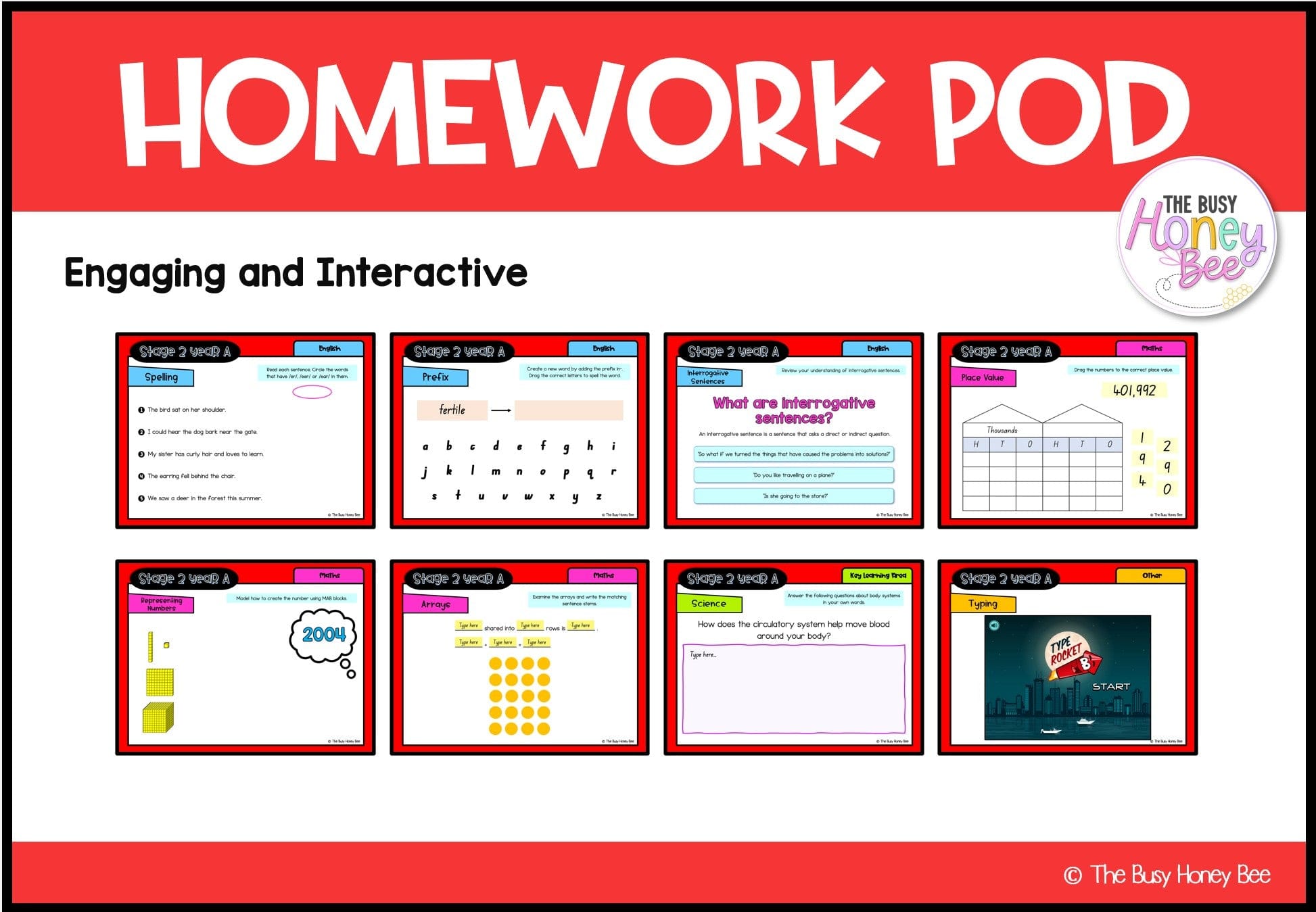 Stage 2 Year A Homework/Learning Pod 11 - Homework | Casual Teaching