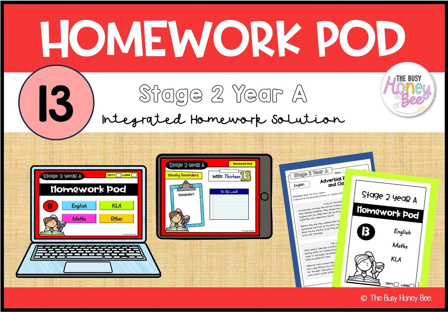 Stage 2 Year A Homework/Learning Pod 13 - Homework | Casual Teaching