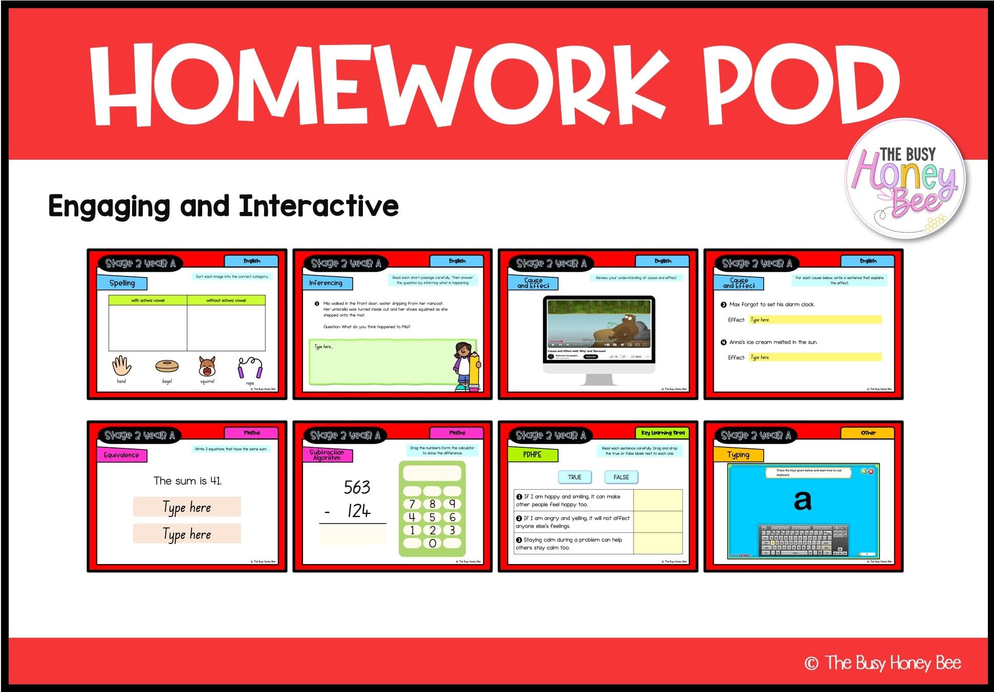 Stage 2 Year A Homework/Learning Pod 15 - Homework | Casual Teaching