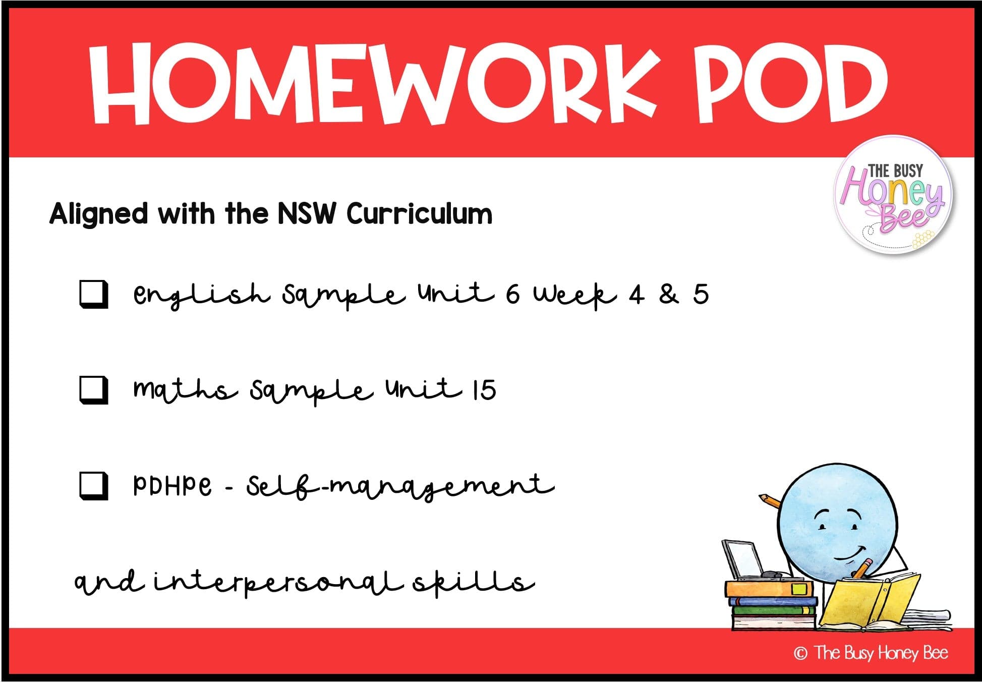 Stage 2 Year A Homework/Learning Pod 15 - Homework | Casual Teaching