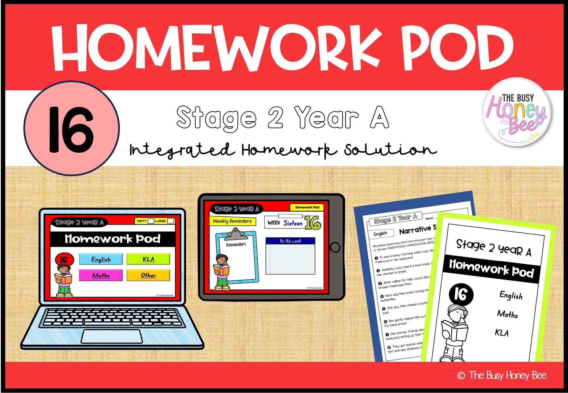 Stage 2 Year A Homework/Learning Pod 16 - Homework | Casual Teaching