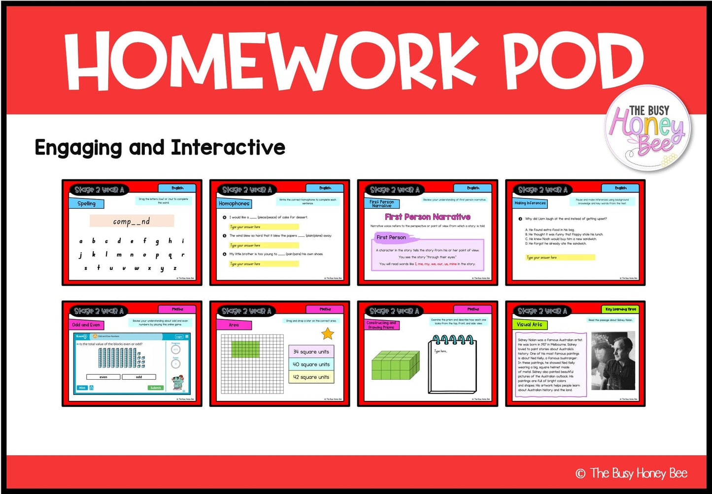 Stage 2 Year A Homework/Learning Pod 17 - Homework | Casual Teaching