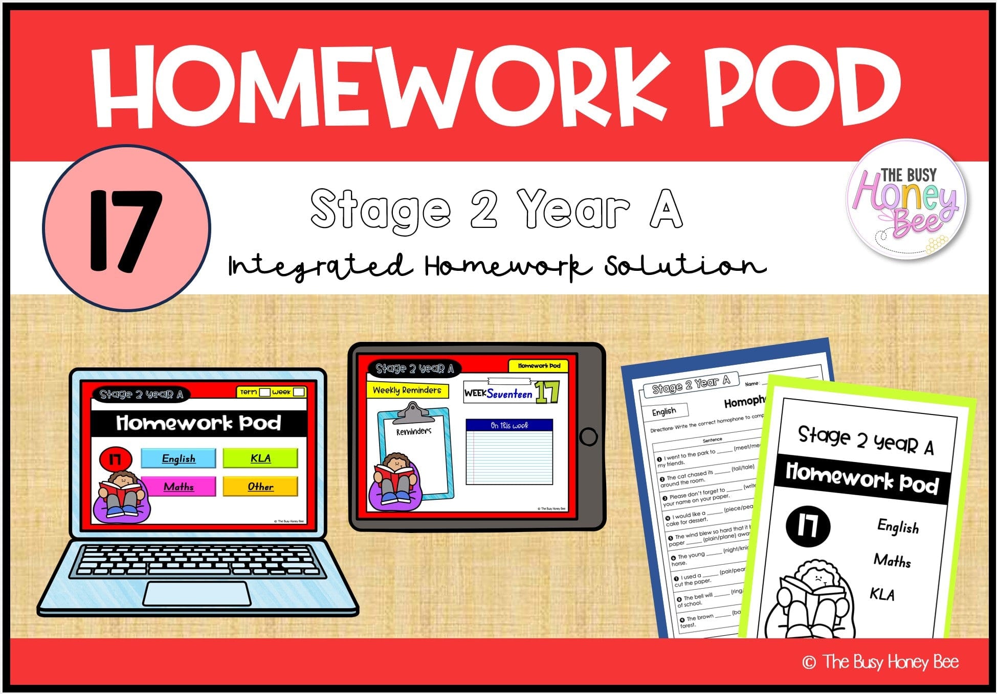 Stage 2 Year A Homework/Learning Pod 17 - Homework | Casual Teaching