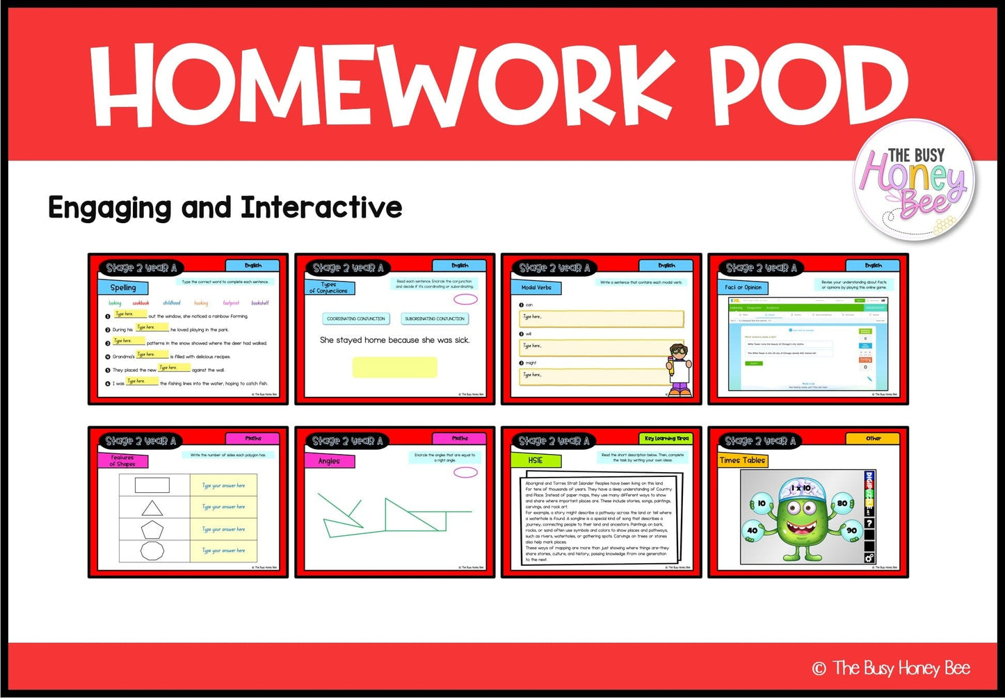 Stage 2 Year A Homework/Learning Pod 19 - Homework | Casual Teaching