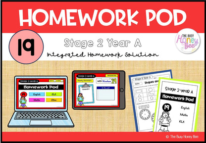 Stage 2 Year A Homework/Learning Pod 19 - Homework | Casual Teaching