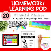 Stage 2 Year A Homework/Learning Pod 20 - Homework | Casual Teaching