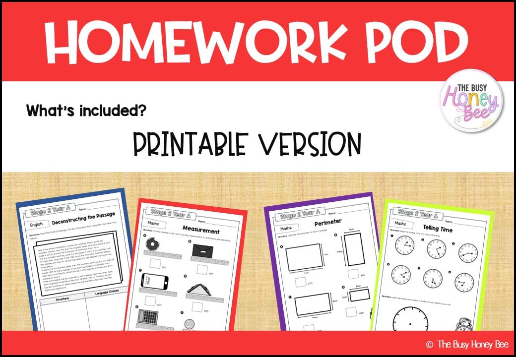Stage 2 Year A Homework/Learning Pod 3 - PowerPoint