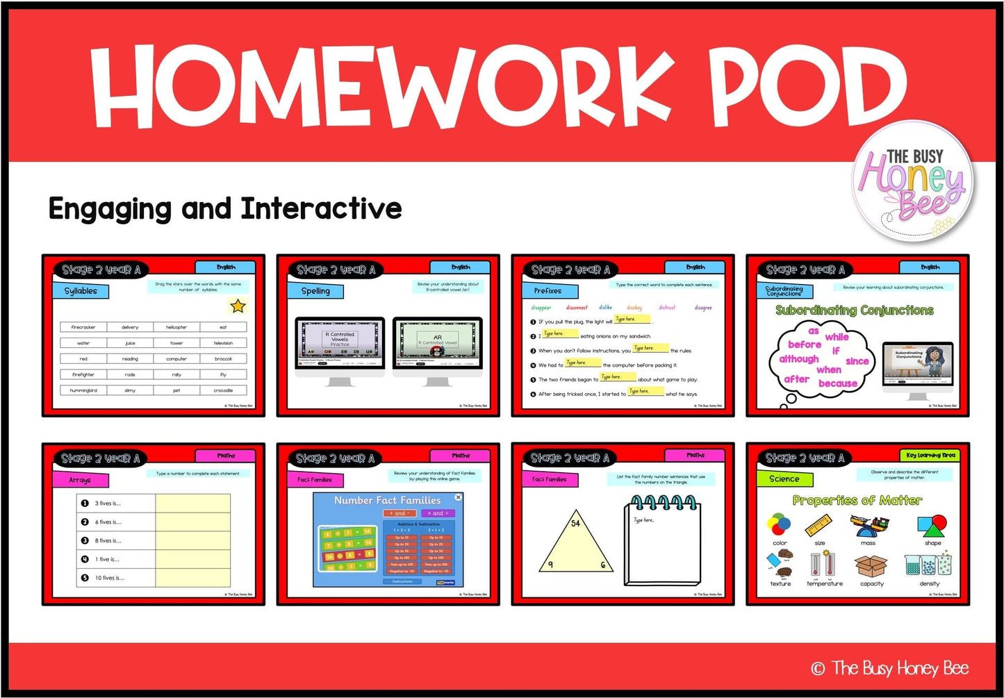 Stage 2 Year A Homework/Learning Pod 7 - Homework | Casual Teaching