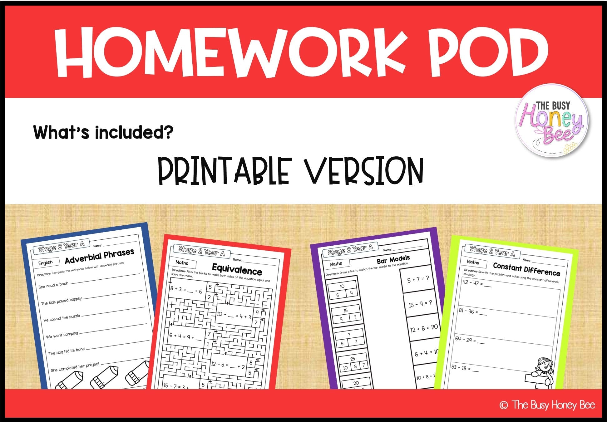 Stage 2 Year A Homework/Learning Pods Term 1 Mega Bundle - PowerPoint