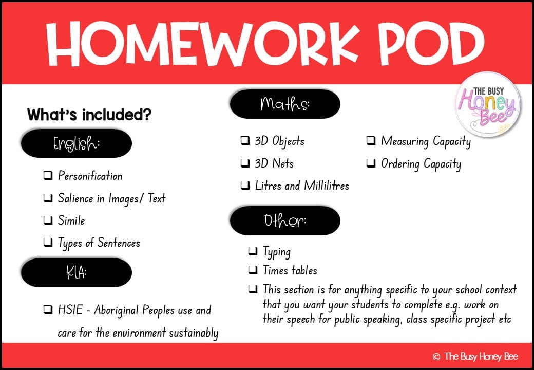 Stage 2 Year A Homework/Learning Pods Term 2 Mega Bundle - Homework | Casual Teaching