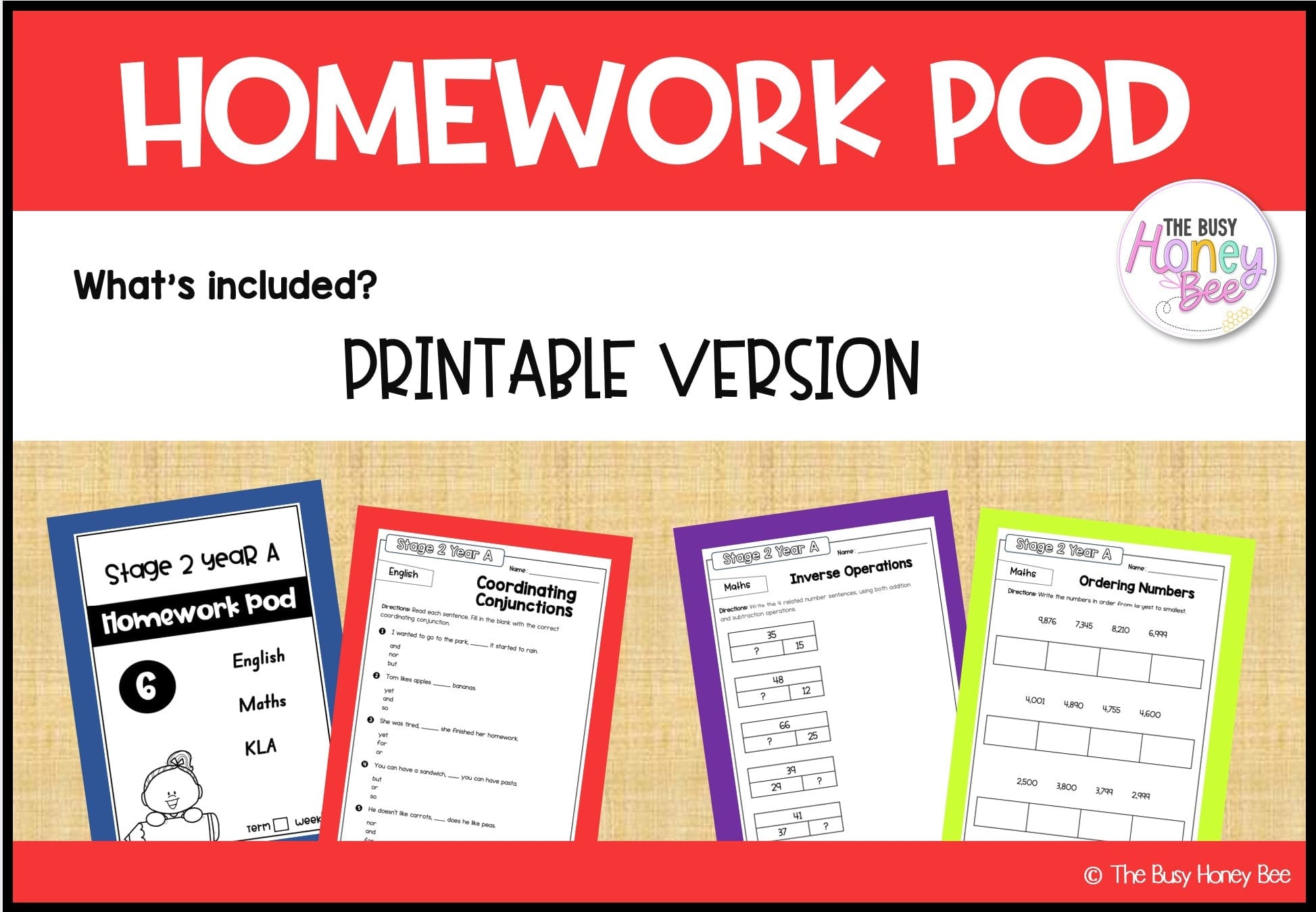 Stage 2 Year A Homework/Learning Pods Term 2 Mega Bundle - Homework | Casual Teaching
