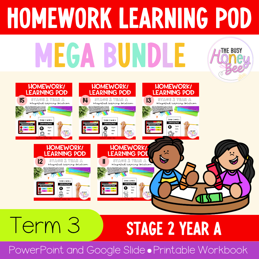 Stage 2 Year A Homework/Learning Pods Term 3 Mega Bundle - Homework | Casual Teaching