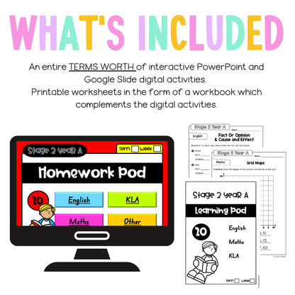 Stage 2 Year A Homework/Learning Pods Term 4 Mega Bundle - Homework | Casual Teaching