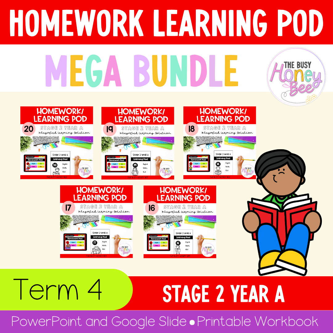 Stage 2 Year A Homework/Learning Pods Term 4 Mega Bundle - Homework | Casual Teaching