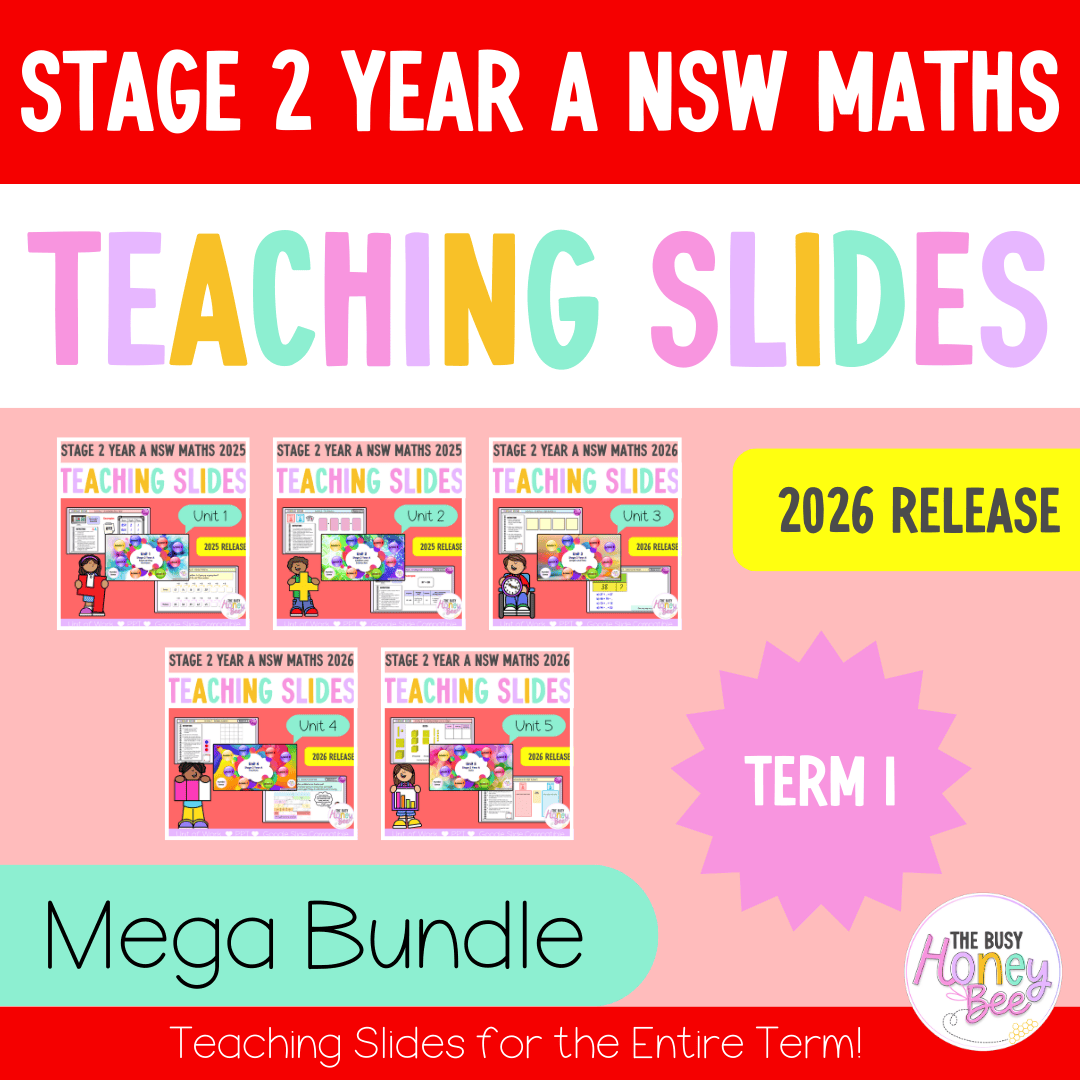 Stage 2 Year A NSW Maths 2026 Term 1 Mega Bundle - Teaching Slides