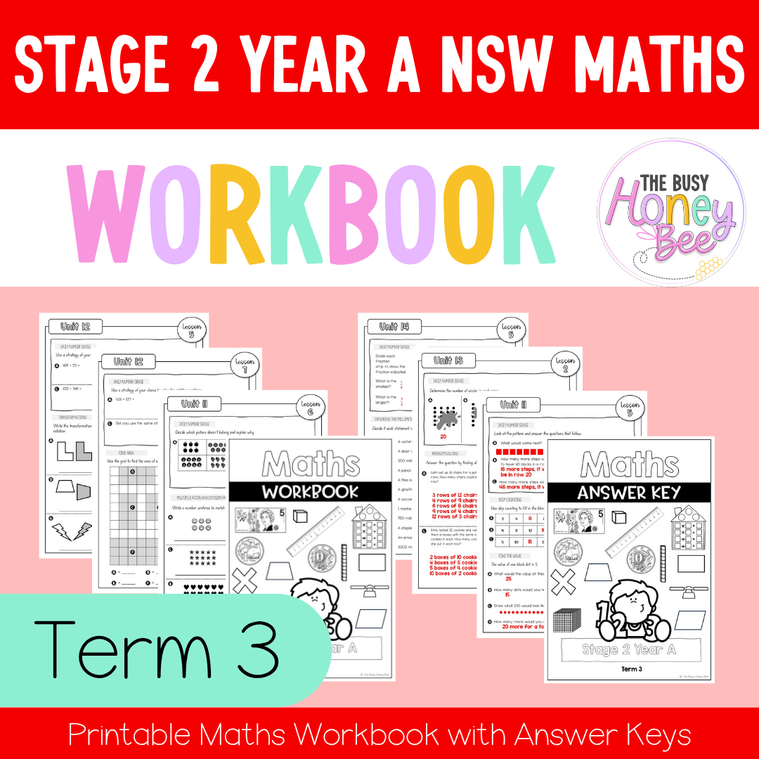 Stage 2 Year A NSW Maths Workbook Term 3 - Workbook | Worksheets