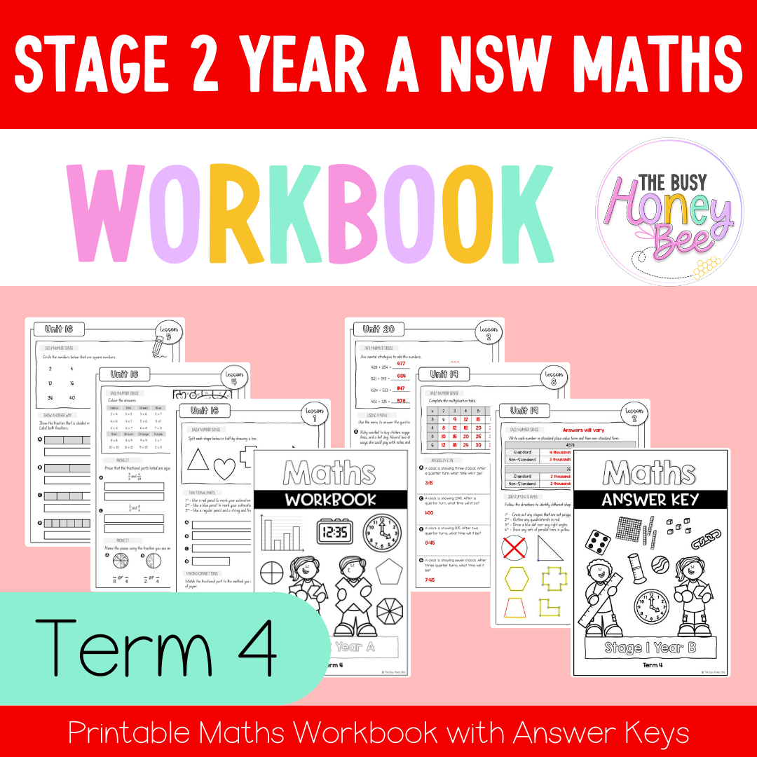 Stage 2 Year A NSW Maths Workbook Term 4 - Workbook | Worksheets