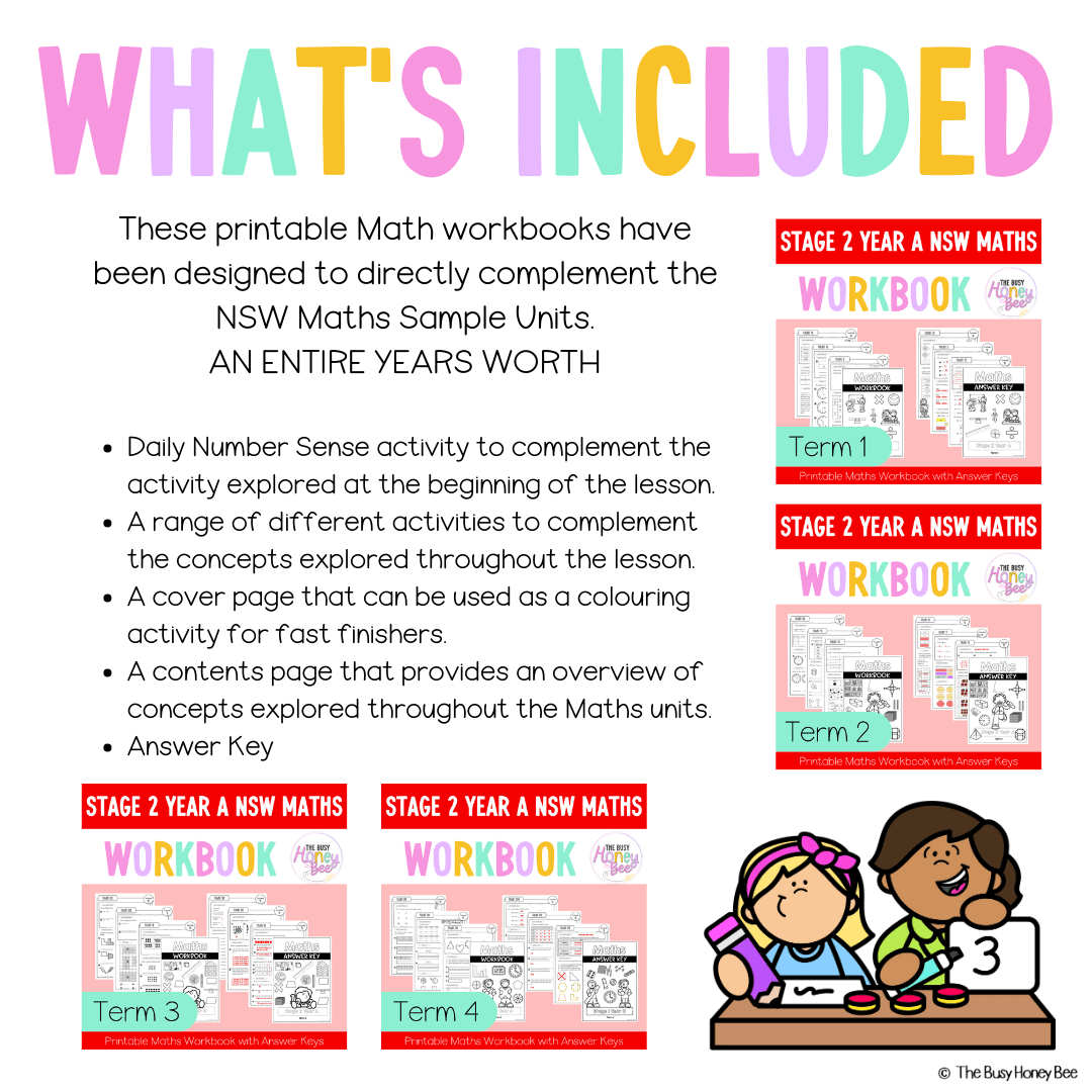 Stage 2 Year A NSW Maths Workbook ULTIMATE Mega Bundle - Workbook | Worksheets