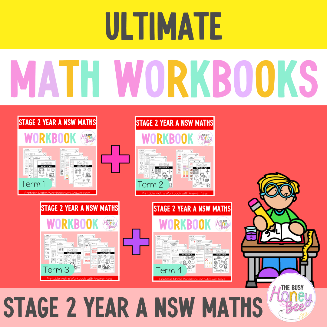 Stage 2 Year A NSW Maths Workbook ULTIMATE Mega Bundle - Workbook | Worksheets
