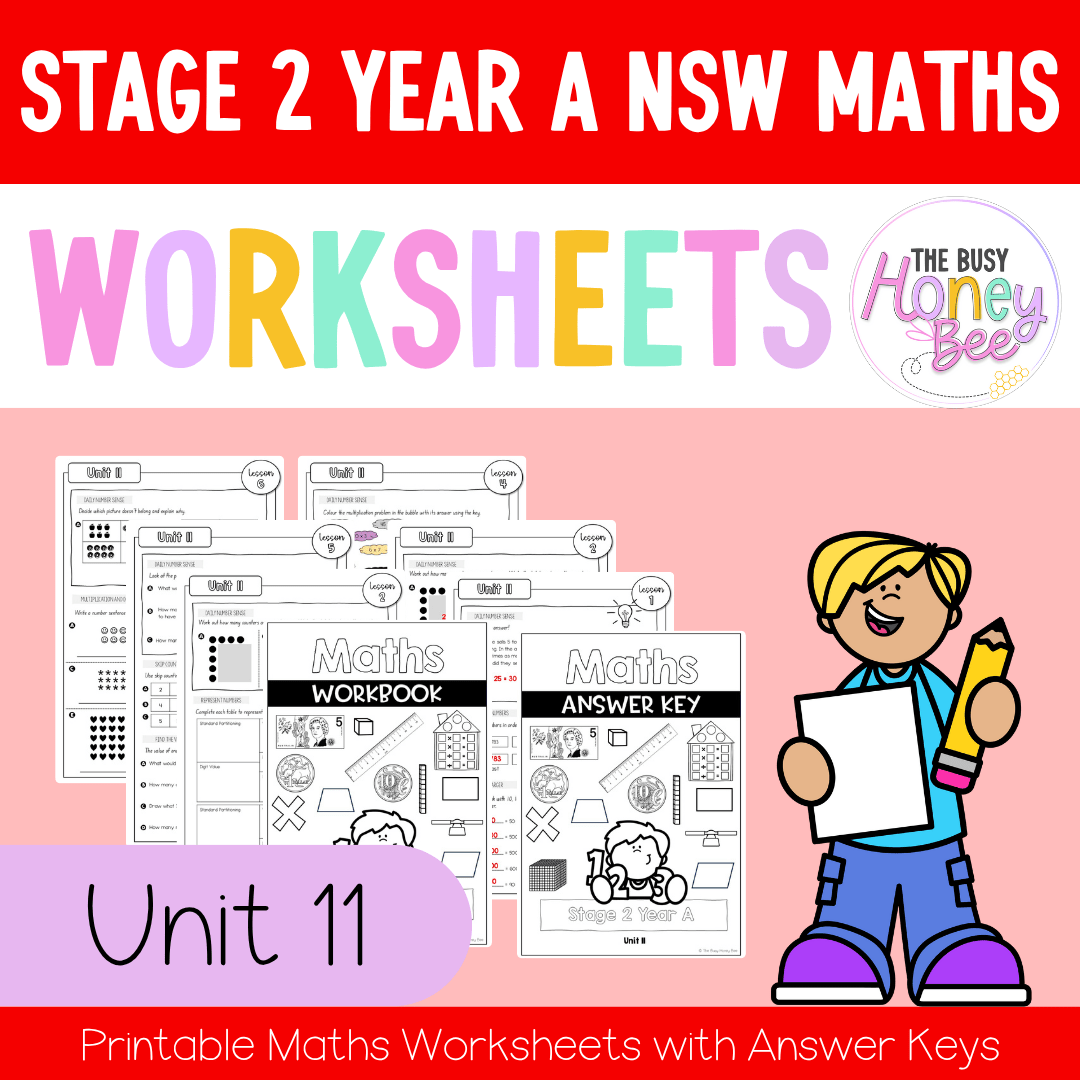 Stage 2 Year A NSW Maths Worksheets Unit 11 - Workbook | Worksheets
