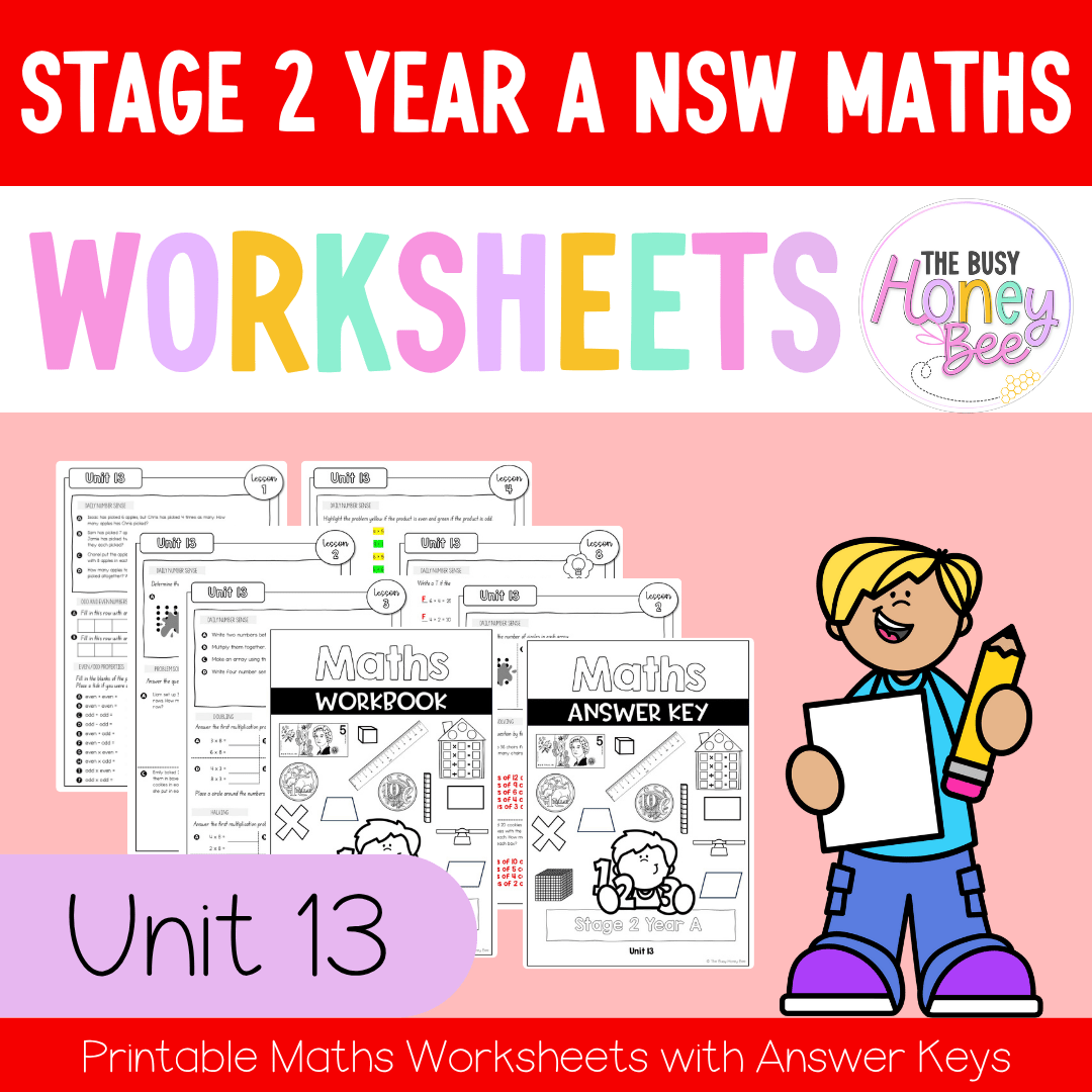 Stage 2 Year A NSW Maths Worksheets Unit 13 - Workbook | Worksheets