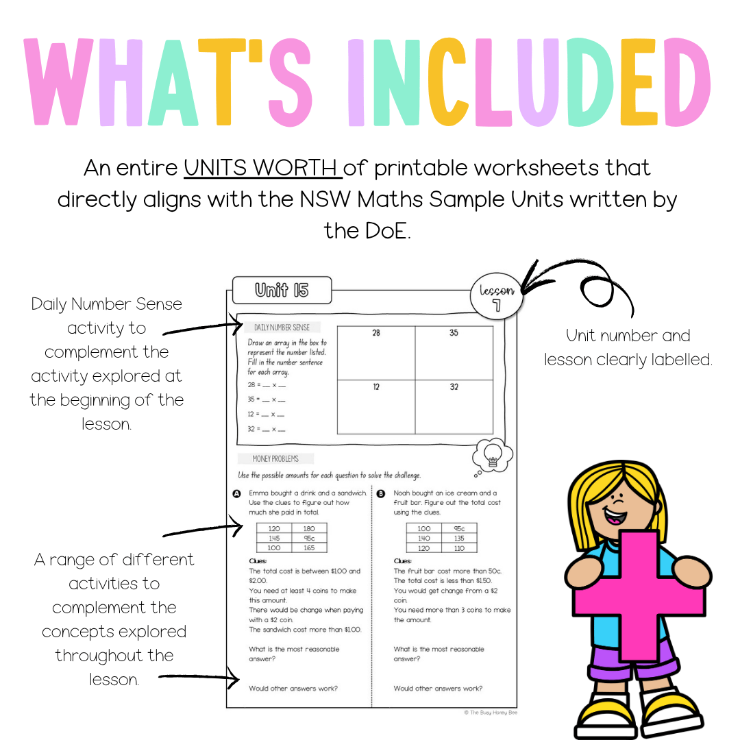 Stage 2 Year A NSW Maths Worksheets Unit 15 - Workbook | Worksheets