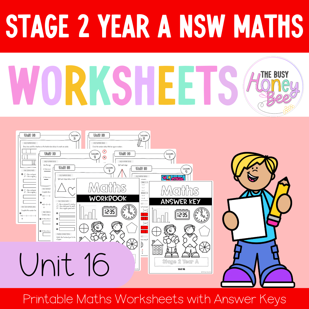 Stage 2 Year A NSW Maths Worksheets Unit 16 - Workbook | Worksheets
