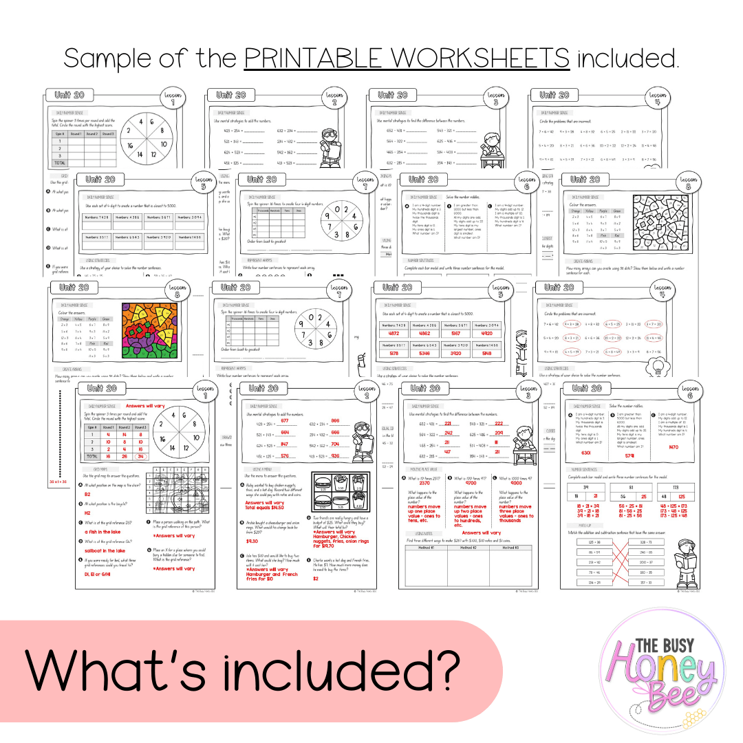 Stage 2 Year A NSW Maths Worksheets Unit 20 - Workbook | Worksheets