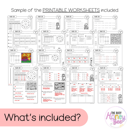 Stage 2 Year A NSW Maths Worksheets Unit 20 - Workbook | Worksheets