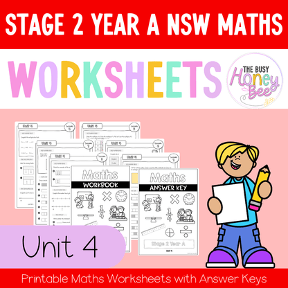 Stage 2 Year A NSW Maths Worksheets Unit 4 - Workbook | Worksheets