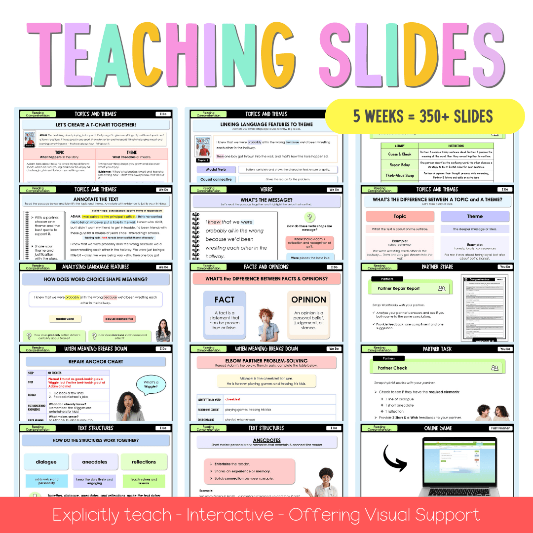 Stage 2 Year A Reading Comprehension Teaching Bundle Unit 8 - Component A - Teaching Bundle