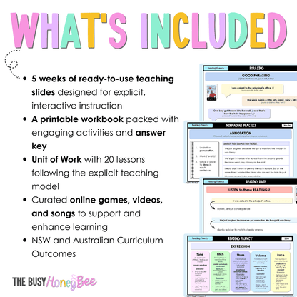 Stage 2 Year A Reading Fluency Teaching Bundle Unit 8 - Component A - Teaching Bundle