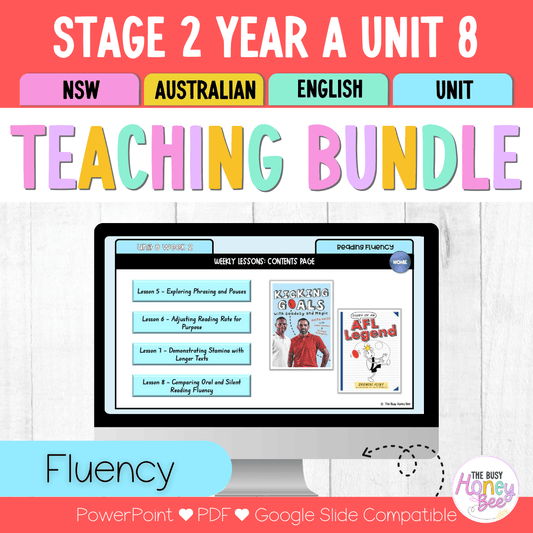 Stage 2 Year A Reading Fluency Teaching Bundle Unit 8 - Component A - Teaching Bundle